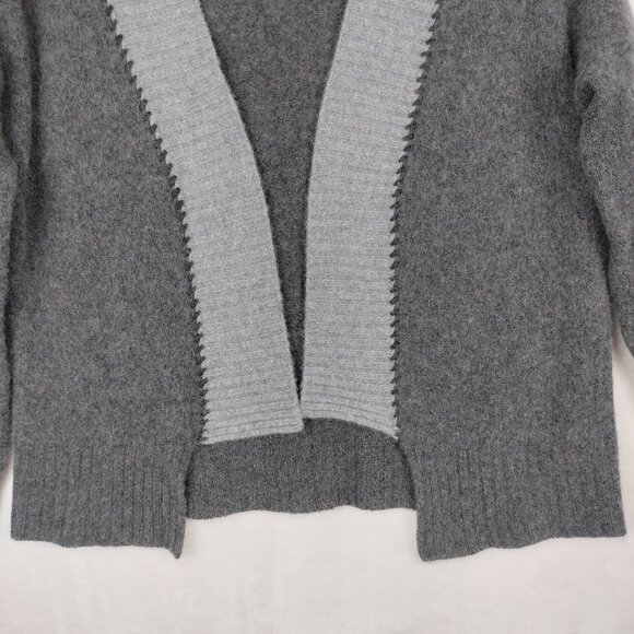 Vertical Designs Cashmere Cardigan Sweater Women M Gray Knit Open Front Luxury - Picture 3 of 13